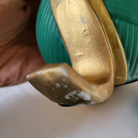 Vintage 1990s Christmas Stockings Hangers, green and gold, lot Of 5 - Picture 6 of 6